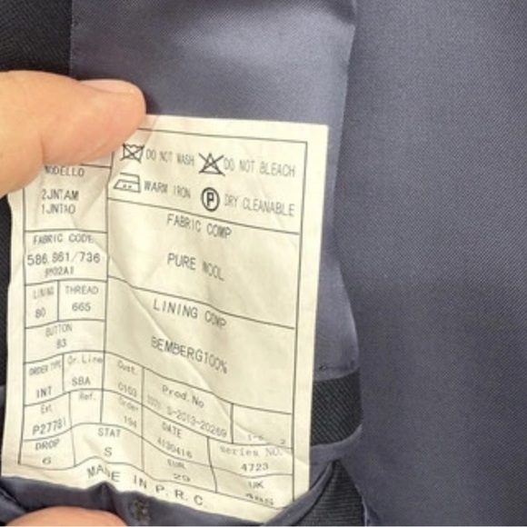 Suitsupply Wool Vitale Barberis Canonico Napoli Blazer Size 48S Blue 2-Button - Picture 6 of 6